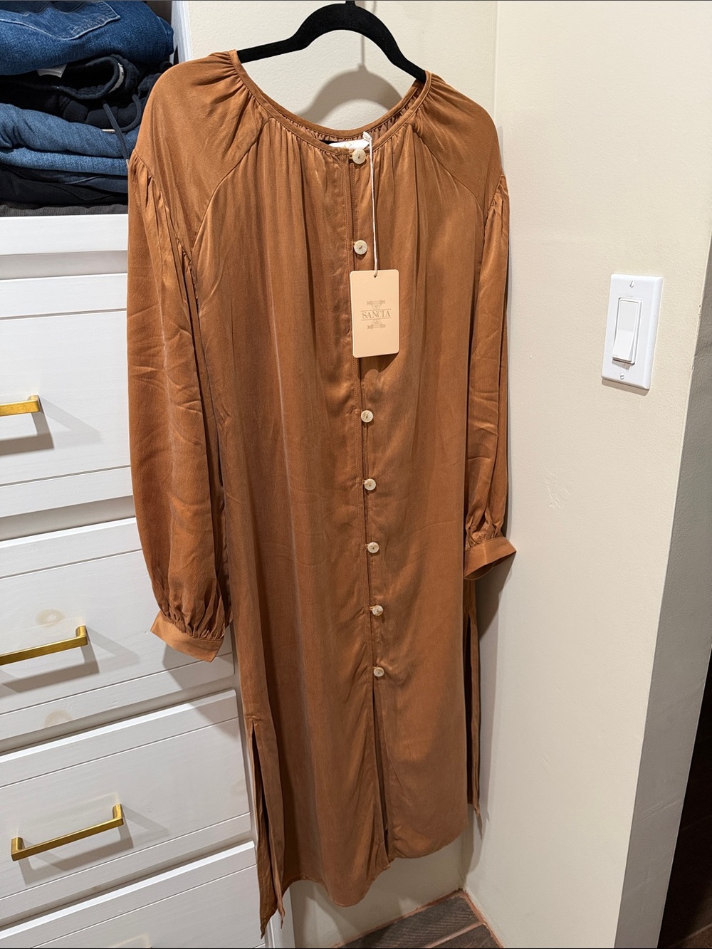 NWT Sancia Hannare Button-Front Midi Dress - Picture 5 of 11